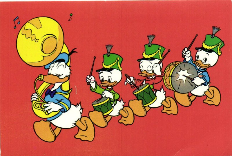 PC DISNEY, DONALD DUCK, HUEY, DEWEY, AND LOUIE DUCK, Vintage Postcard (b27704)