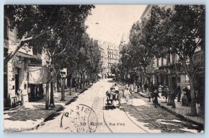 Algiers Algeria Postcard View of Rue d'Isly Horse Carriage 1909 Posted Antique