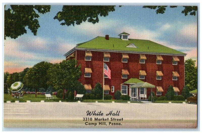 c1940 White Hall Market Street Exterior Building Camp Hill Pennsylvania Postcard
