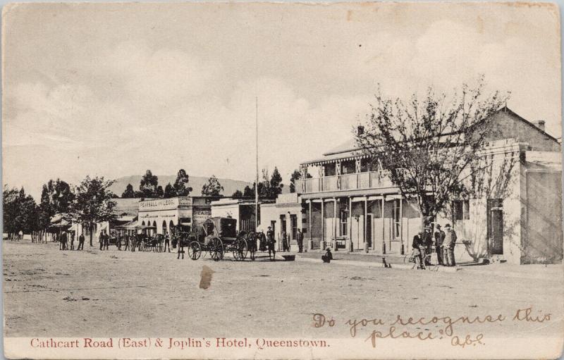 Cathcart Road & Joplins Hotel Queenstown South Africa Pearsall Legg Postcard E57