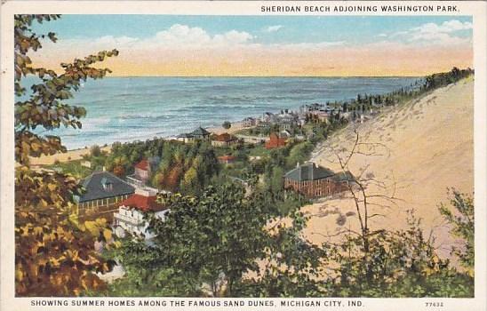 Indiana Michigan City Sheridan Beach Adjoining Washington Park Showing Summer...