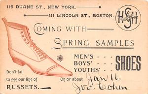 Pionner Advertising (1893 - 1898) Old Vintage Antique Post Card Shoes 1896