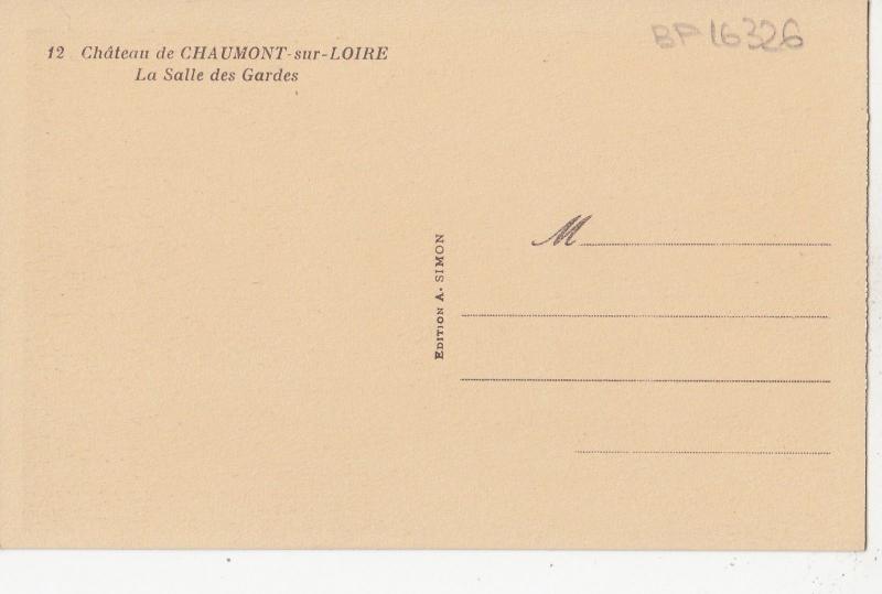 BF16325 la salle des gar  chateau de chaumont sur loire  france front/back image