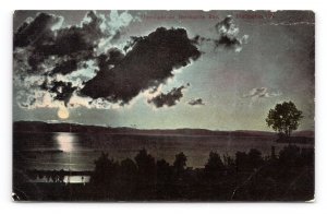 Burlington Bay Night View Burlington Vermont VT 1911 DB Postcard P14