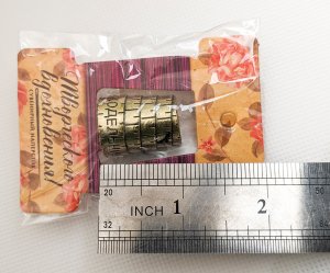 Thimble SEWING RULER Needlework Solid Brass Metal Russian Souvenir Collection