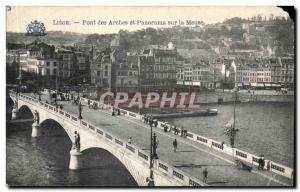 Old Postcard Liege Pont des Arches and Panorama on the Meuse