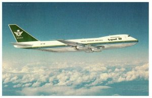 Saudi Arabian Airlines Boeing Rolls Royce 747 168B Airplane Postcard