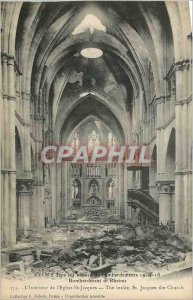 Old Postcard Reims in its bombardment of year 1914 1918 The Interior of the C...