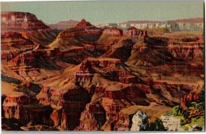 View Overlooking Grand Canyon from Moran Point Vintage Linen Postcard X38