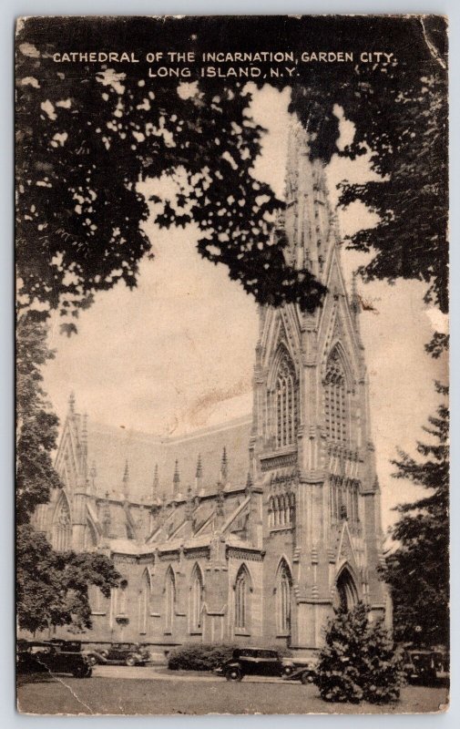 Cathedral Of Incarnation Garden City Long Island New York NY Building Postcard