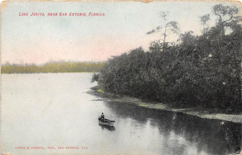 Lake Jovita Boating San Antonio Florida 1910c postcard
