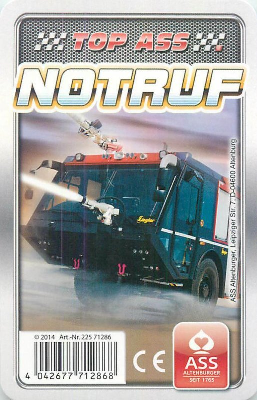 Ambulance/police/fireman cars 9x6cm trade card NOTRUF