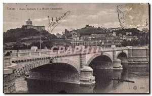 Old Postcard Torino Ponte umberto I e rises Coppuccini