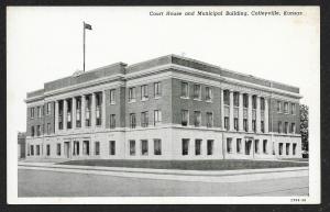 Court House & Municipal Building Coffeyville Kansas Unused c1920s