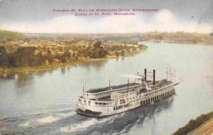 Steamer Mississippi River St Paul Minnesota 1910c postcard