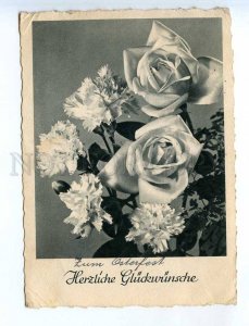 241357 GERMANY flowers roses greetings 1953 year RPPC