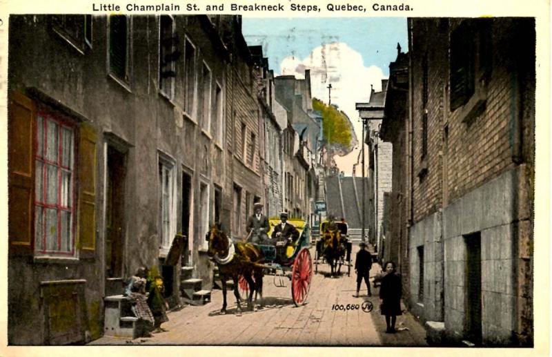 Canada - Quebec, Quebec City. Little Champlain St and Breakneck Steps