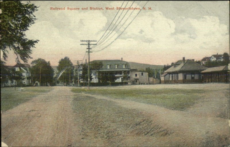 West Stewartstown NH RR Train Station Depot c1910 Postcard