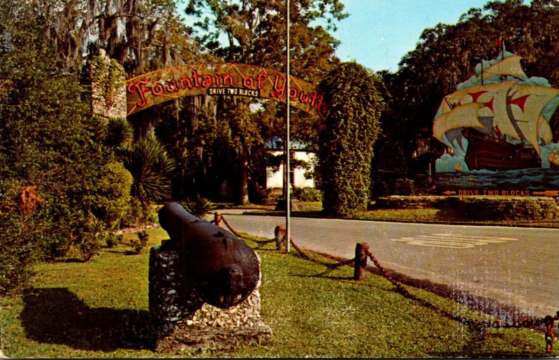 Florida St Augustine Fountain Of Youth San Marco Avenue Entrance 1973