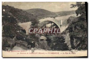 Old Postcard surroundings LAMALOU VILLEMAGNE Devil's Bridge