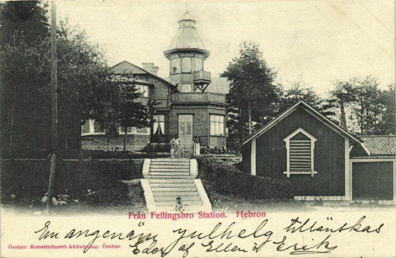 sweden, HEBRON, Från Fellingsbro Station (1902) Postcard