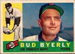 1960 Topps Baseball Card Bud Byerly San Francisco Giants sk10516