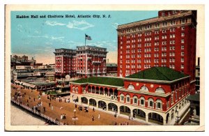 VTG Haddon Hall and Chalfonte Hotel, Boardwalk Scene, Atlantic City, NJ Postcard