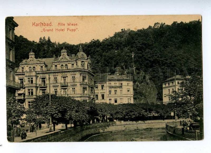 191740 GERMANY KARLSBAD Grand Hotel Pupp Vintage postcard