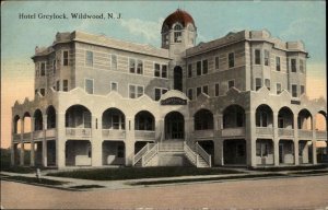 Wildwood NJ Hotel Greylock c1910 Vintage Postcard