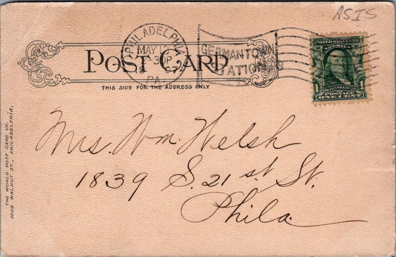 Postcard West Walnut Lane Germantown Philadelphia PA 1907
