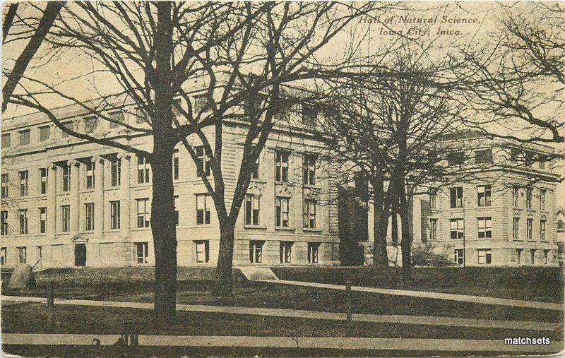 1909 Iowa City Iowa Hall of Natural Science Tom Jones postcard 11012