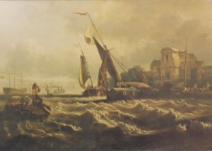 Tilbury Fort Thames Tide Essex Victorian Oil Painting Clarkson Stanfield Post...