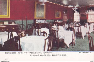 TORONTO, Ontario, 1900-1910s; Interior; Restaurant, Of Table D'Hotel Renown