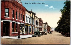 1953 Nova Scotia CA-Canada, King Street Bridgewater, Business District, Postcard