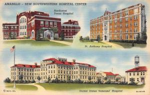 AMARILLO, TX  Texas  SOUTHWESTERN HOSPITAL CENTER St Anthony++ c1940's Postcard