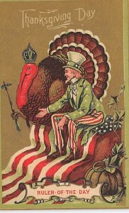 Thanksgiving Greetings USA Uncle Sam Unused 