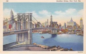 Brooklyn Bridge at New York City - Linen