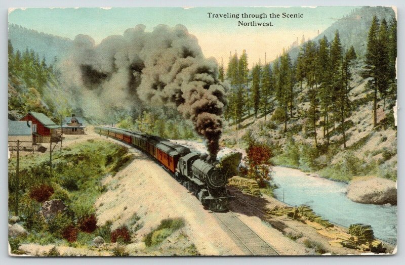 Grand Forks ND~Passenger Steam Engine Train Rumbling Through the Northwest~1912 