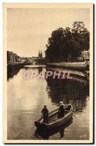 Old Postcard Quimper The Giver of & # 39Odet boat Folklore