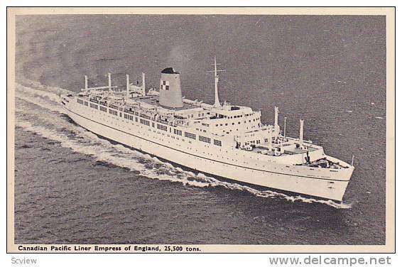 Oceanliner/Steamer, Canadian Pacific Liner Empress Of England, 25,500 Tons, 1...