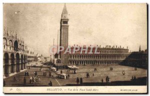 Old Postcard Bellotto View of St. Mark's Square Museum of Lille