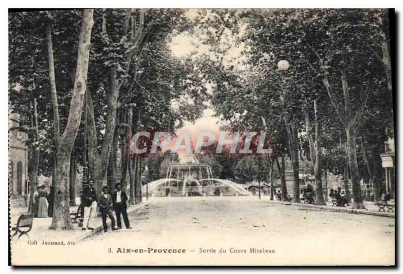 Old Postcard Aix en Provence Exit Cours Mirabeau