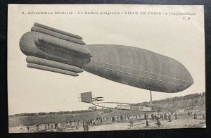 Mint France Postcard RPPC Early Aviation Dirigible Zeppelin Ville De Paris