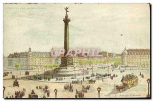 Old Postcard transparent map Paris Exposition Universelle 1900 Place de la Ba...