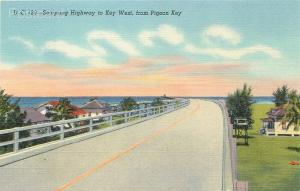 FL, Pigeon Key, Key West, Florida, Sea Going Highway, Curteich No. 9A-H975