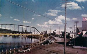 ALASKA 1950s Fairbanks Bank Chena River Roberts Autos postcard 4451