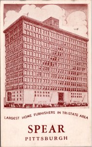 USA Largest Home Furniture In Tri-State Area Spear Pittsburgh Postcard C002