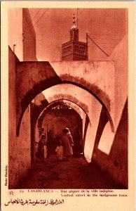 Morocco Casablanca A Gate of the Indigenous Town Vintage Postcard C022