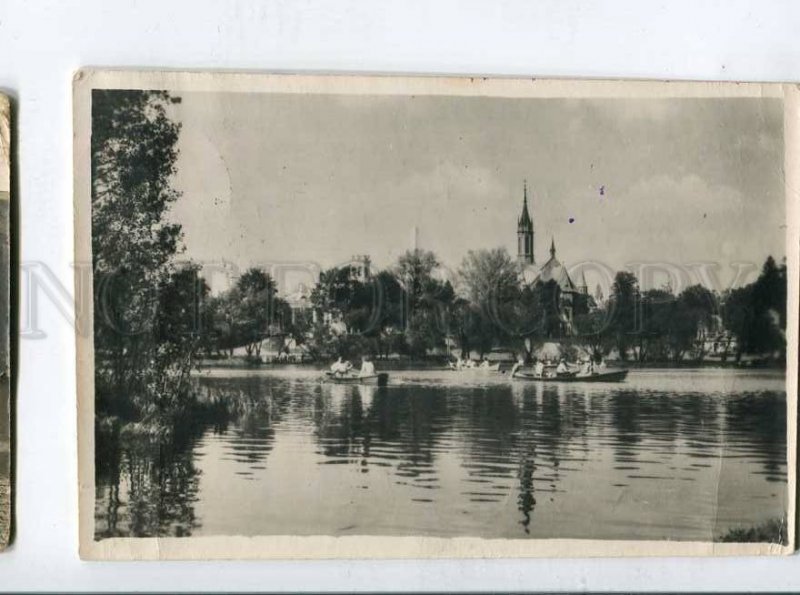 415863 Lithuania Druskininkai lake 1959 year RPPC military post to Moscow