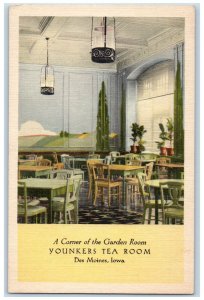 A Corner Of The Garden Room Younkers Tea Room Des Moines Iowa IA Postcard